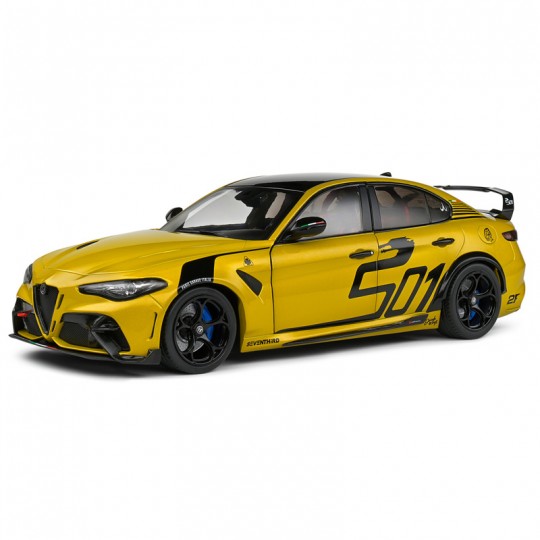 Miniature 1:18 Alfa Romeo Giulia GTA Nagemaakt jaune 2022 - Solido Solido - 2