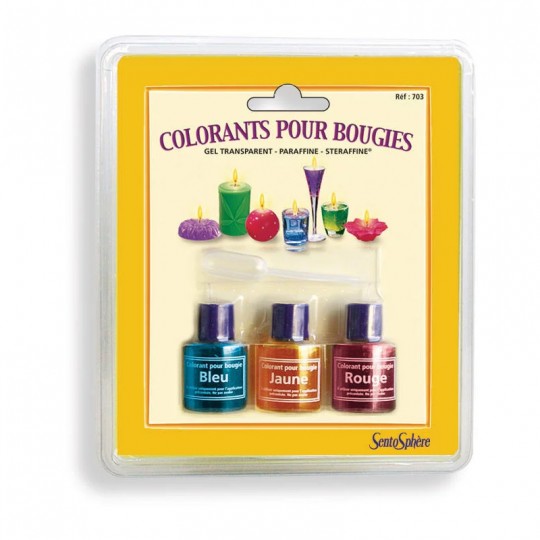 Recharge Etui 3 colorants Bleu, Jaune et Rouge pour bougies - Sentosphère SentoSphère - 1