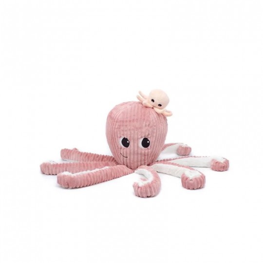 Peluche Les Ptipotos : Pieuvre Filou maman et son bébé rose Les Déglingos - 1