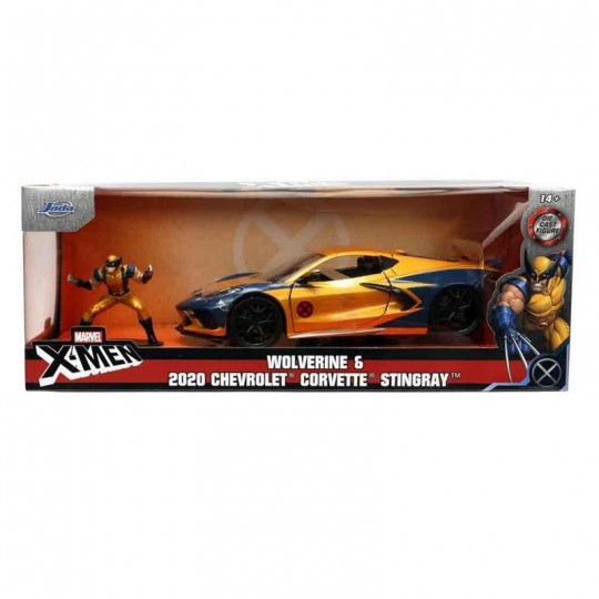 Miniature 1:24 Marvel Chevrolet Corvette Wolverine figure bi-color 2020 - Jada Toys Jada Toys - 1