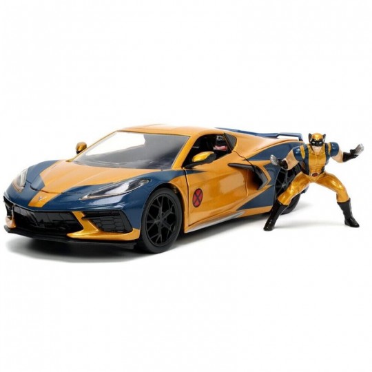 Miniature 1:24 Marvel Chevrolet Corvette Wolverine figure bi-color 2020 - Jada Toys Jada Toys - 2