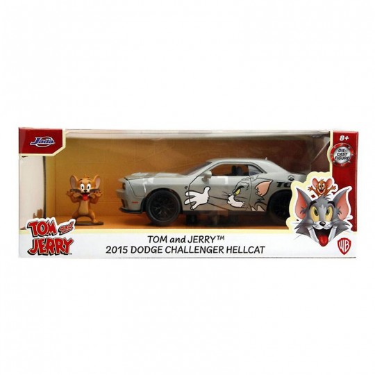 Miniature 1:24 Tom & Jerry Dodge Challenger Hellcat + figurine - Jada Toys Jada Toys - 1