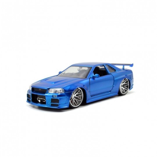Miniature 1:24 Fast & Furious Nissan Skyline GT-R R34 bleu 2002 - Jada Toys Jada Toys - 2