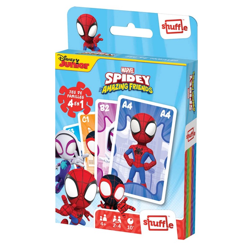 Boite de Jeu de 7 Familles 4 en 1 Marvel Spidey Amazing Friends (eco format) - Shuffle