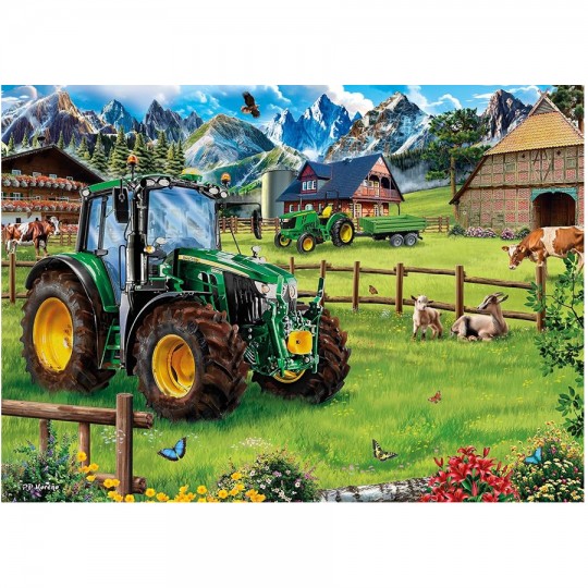 Puzzle 1000 pcs Un tracteur John Deere 6120M dans les alpages - Puzzles Schmidt Schmidt - 3