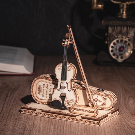 Boîte à Musique Violon Modèle Cappricio - Puzzle 3D Mécanique en bois Rokr Rokr - 2