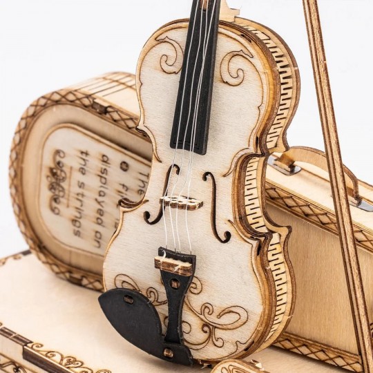 Boîte à Musique Violon Modèle Cappricio - Puzzle 3D Mécanique en bois Rokr Rokr - 5