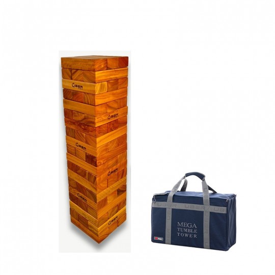 Jenga géant 90cm Verni Hardwood : taille Medium - Ubergames  - 1