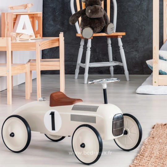 Porteur voiture vintage blanc creme Vilac boutique BCD JEUX