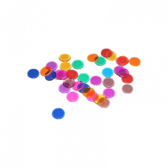 300 Jetons de bingo transparents colorés 14mm - HOT Games Hot Games - 1