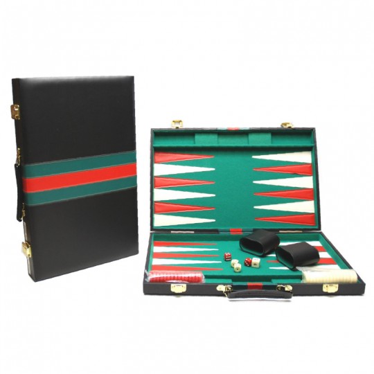 Backgammon noir vert/rouge 46 cm - HOT Games Hot Games - 1