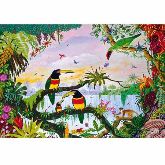 Puzzle en bois La Jungle - 100 Pièces Boite Kraft Puzzle Michèle Wilson - 2