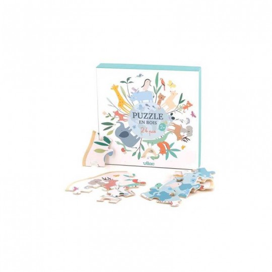Puzzle en bois 24 pcs Autour du monde Sarah Betz - Vilac Vilac - 1