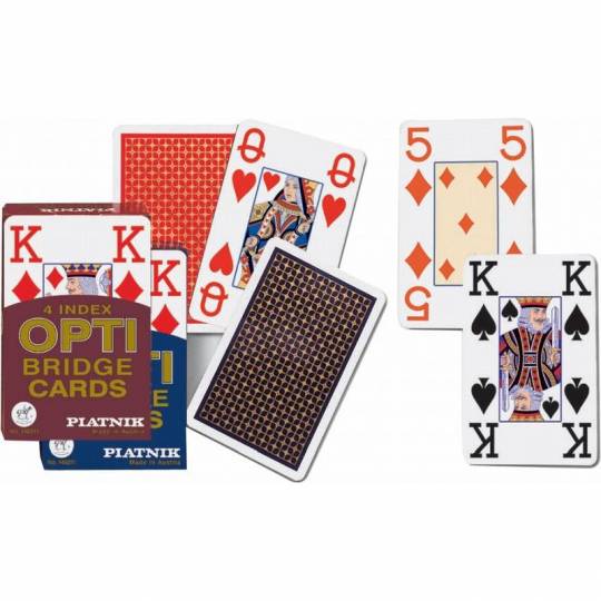 OPTI Bridge - Jeux de 55 cartes - 4 Index XXL Piatnik - 1