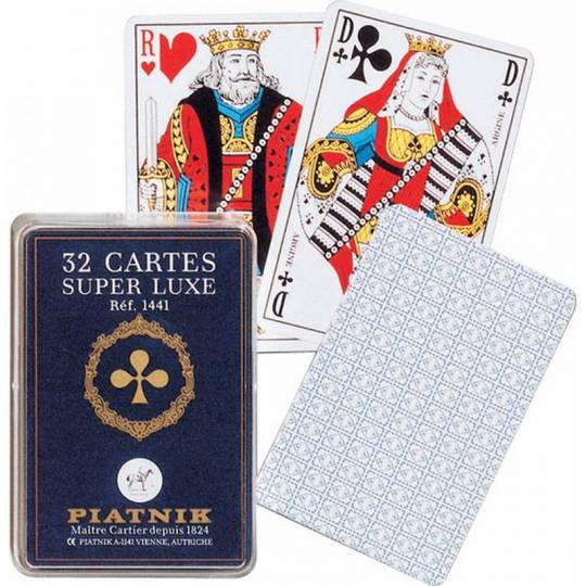 Jeu de 32 cartes Françaises Boite plastique - Piatnik - BCD JEUX