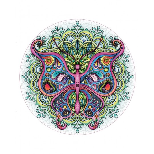 Mindfulness Mandala Round Puzzle 1000 pcs Papillon - Mindful Living Mindful Living - 2