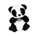 Doux Stretch : Peluche panda assis blanc et noir 20 cm - Histoire d'Ours