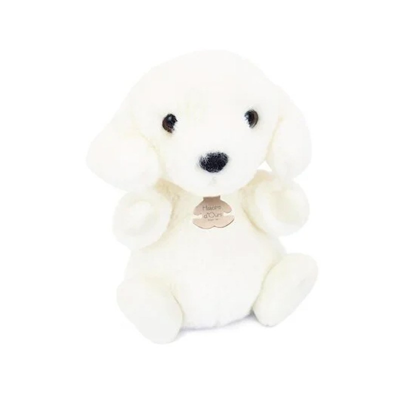 Peluche chien blanc assis 20 cm Histoire d Ours BCD