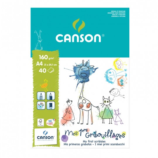 Bloc Canson Mes premiers gribouillages 40 feuilles A4 160 G/M131 Canson - 1