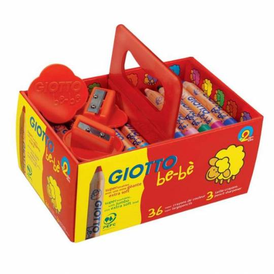 Schoolpack 36 Crayons de couleurs Maxi + 3 Taille-Crayons Giotto - 1