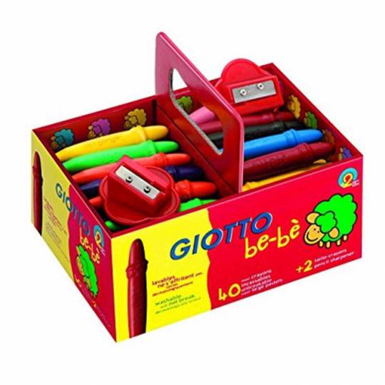 Schoolpack 40 Maxi Crayons Cire + 2 Taille-Crayons Giotto - 1