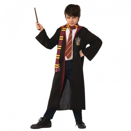 Déguisement Gryffondor : Cape + Baguette + Echarpe + Cravate Taille unique 7-10 ans - Rubies Rubies - 1