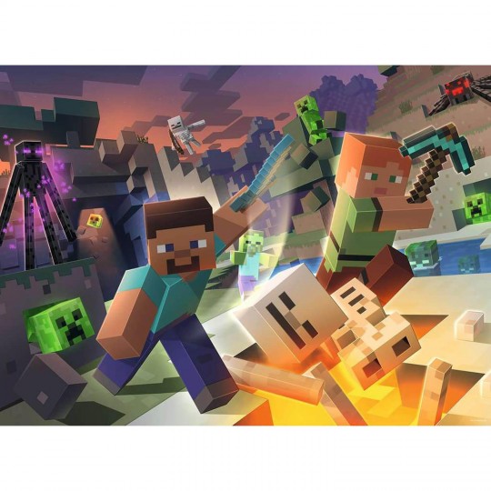 Puzzle 100 pièces XXL - Monstres de Minecraft Ravensburger - 2