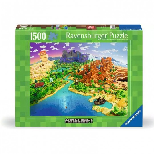 Puzzle 1500 pièces - Le monde de Minecraft Ravensburger - 1