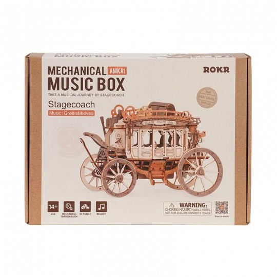 Diligenge européenne / Stage Coach - Puzzle 3D muscial en bois ROKR Rokr - 2