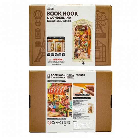 Book Nook Floral Corner - Puzzle 3D en bois Rolife Rolife - 2