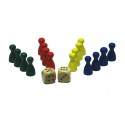 Set de 4x4 pions en bois + 2 dès - Hot Games Hot Games - 1 Set de 4x4 pions en bois + 2 dès - Hot Games Hot Games - 1