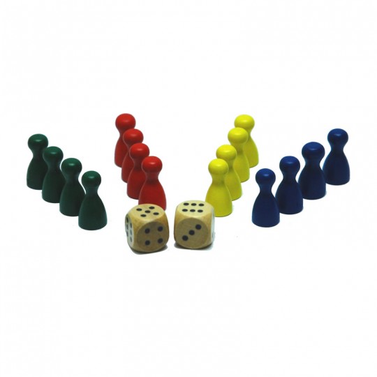 Set de 4x4 pions en bois + 2 dès - Hot Games Hot Games - 1