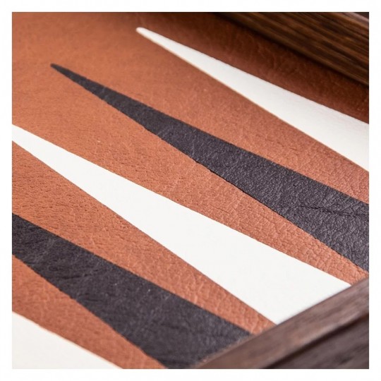 Backgammon Manopoulos cuir synthétique Caramel 48 cm Luxe Manopoulos - 4