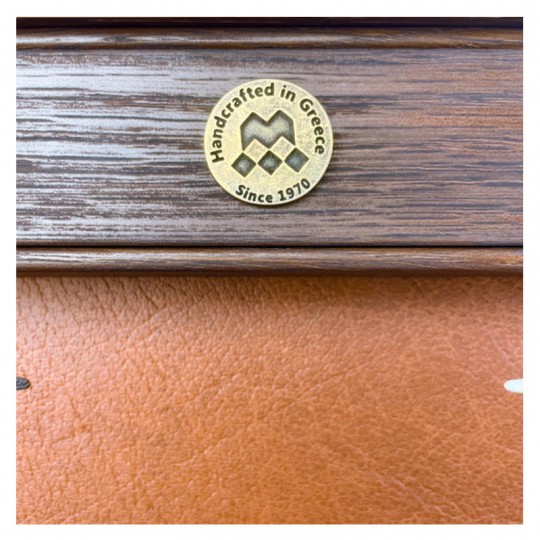 Backgammon Manopoulos cuir synthétique Caramel 48 cm Luxe Manopoulos - 5