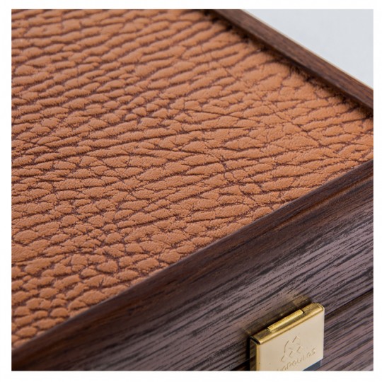 Backgammon Manopoulos cuir synthétique Caramel 48 cm Luxe Manopoulos - 6