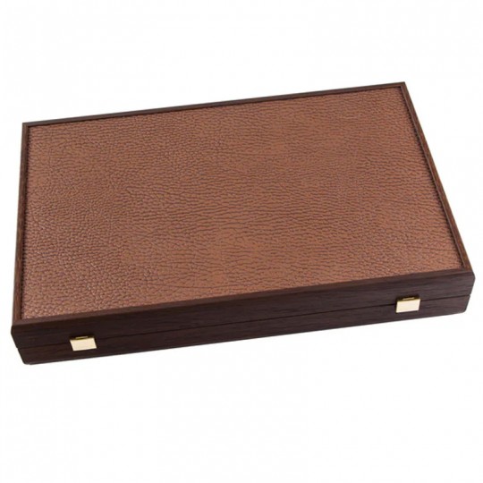 Backgammon Manopoulos cuir synthétique Caramel 48 cm Luxe Manopoulos - 3
