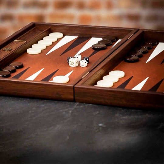 Backgammon Manopoulos cuir synthétique Caramel 48 cm Luxe Manopoulos - 7