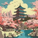 ENJOY ART - Peinture par numéros 30x30cm Pagode à Hanami Enjoy Art - 2 ENJOY ART - Peinture par numéros 30x30cm Pagode à Hanami Enjoy Art - 2