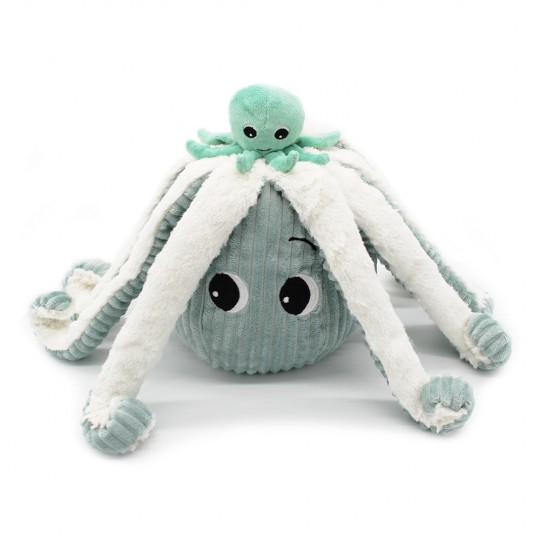 Peluche Les Ptipotos : Pieuvre Filou maman et son bébé menthe Les Déglingos - 3