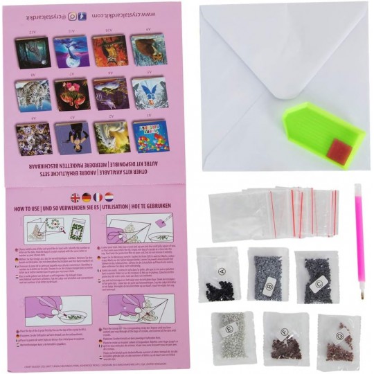 CRYSTAL ART Kit carte broderie diamant 18x18cm-Anne Stokes Licorne Crystal Art - 4