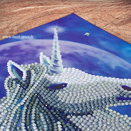 CRYSTAL ART Kit carte broderie diamant 18x18cm-Anne Stokes Licorne Crystal Art - 2