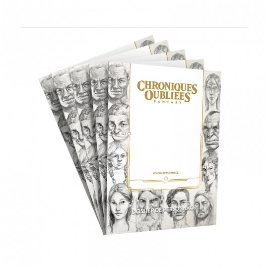 Chroniques Oubliées Fantasy 2nd édition - Pack de 5 dossiers de personnage Black Book Editions - 1