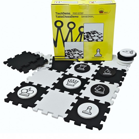 Échecs et dames d'extérieur - Dalles clipsables - 120cm Euro Schach international - 3