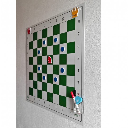 Echiquier mural autoadhésif 80x80 cm Euro Schach international - 2