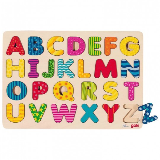 Puzzle en bois alphabet 26 pièces - Goki Goki - 1