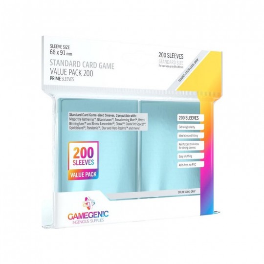 Gamegenic : 200 Sleeves Standard Value Pack 64*89 Gamegenic - 1