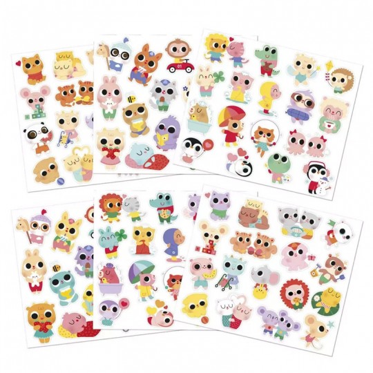 100 Grands Autocollants Bébés Animaux - Janod Janod - 2