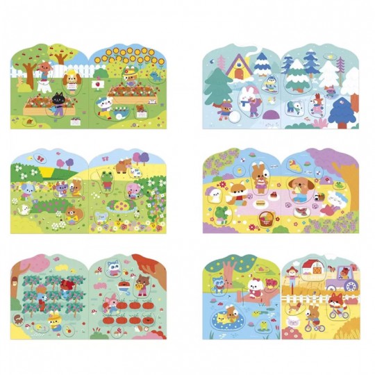 Cahier de Stickers avec 7 décors La Campagne - Janod Janod - 1