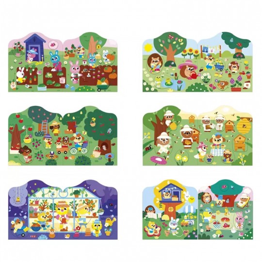 Cahier de Stickers avec 7 décors Le Jardin - Janod Janod - 1