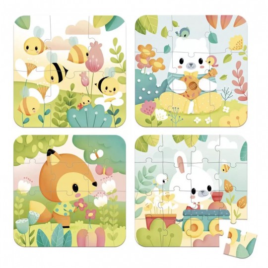 4 Puzzles Pure (6-9-12-16 pcs) - Janod Janod - 2